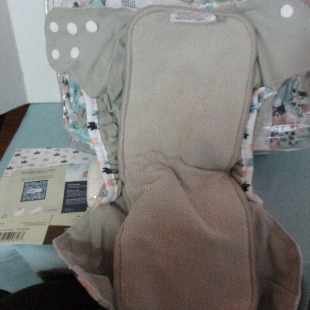 Simple Being 6 Diapers  Liners 1 Wetbag New Unisex Adjustable Size S M L Reusabl